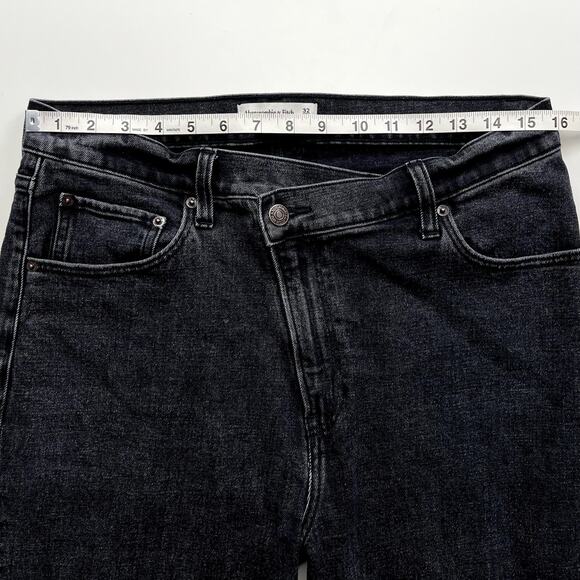 Abercrombie The '90s Slim Straight Ultra High Rise Jeans Black Denim Size 32 14S - Picture 12 of 14